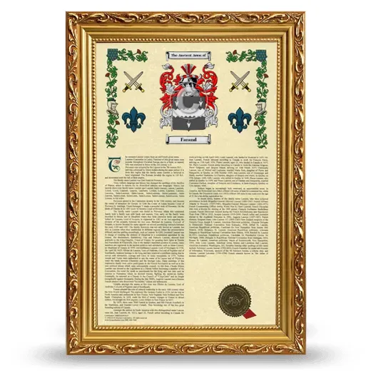 Farand Armorial History Framed - Gold