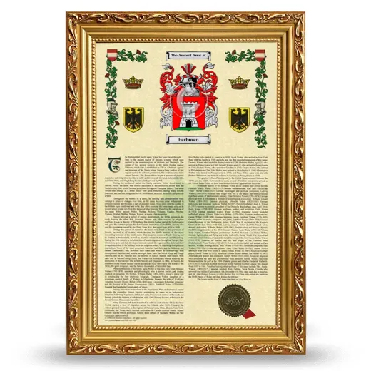 Farbman Armorial History Framed - Gold