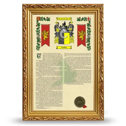 Farelay Armorial History Framed - Gold
