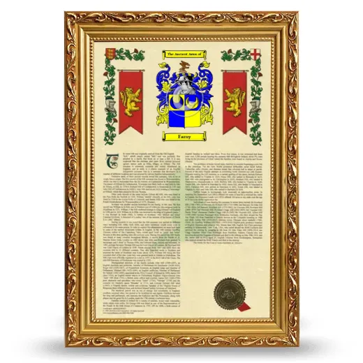 Farny Armorial History Framed - Gold