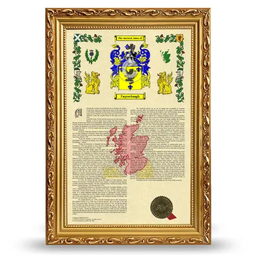 Fayreclough Armorial History Framed - Gold
