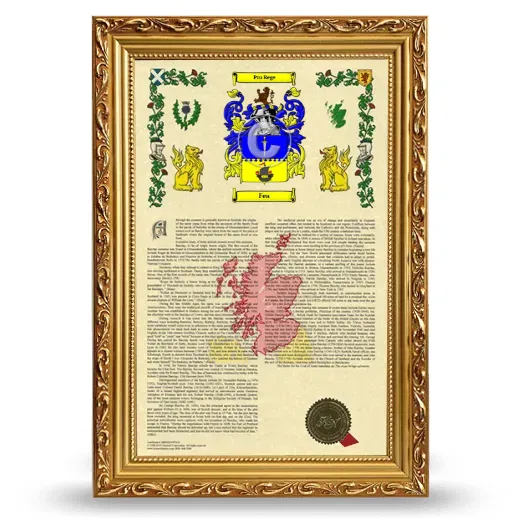 Fea Armorial History Framed - Gold