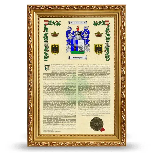 Federspiel Armorial History Framed - Gold