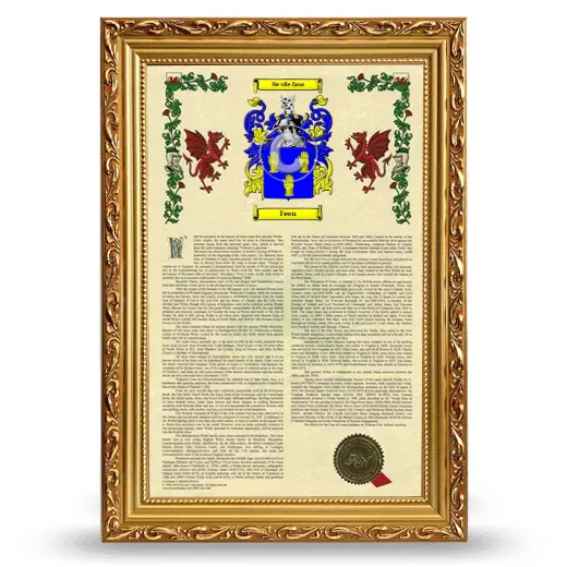 Feen Armorial History Framed - Gold