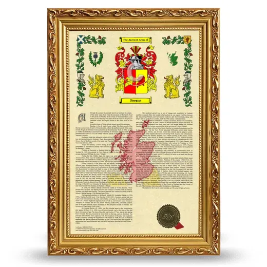 Feerne Armorial History Framed - Gold