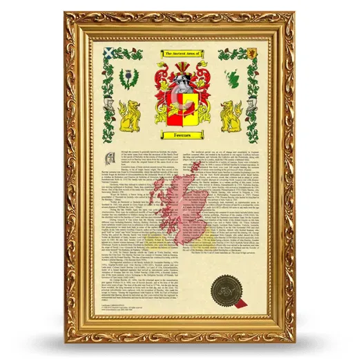 Feernes Armorial History Framed - Gold
