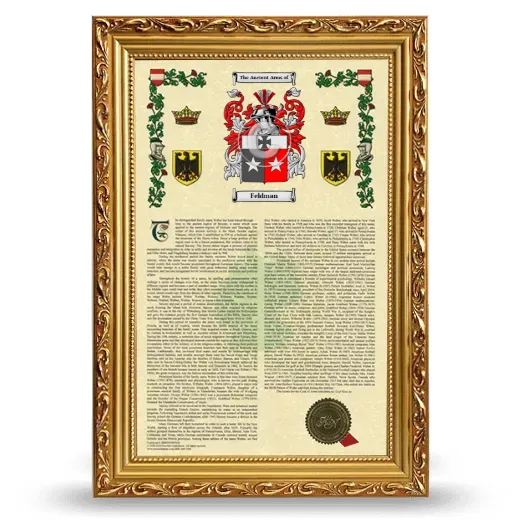 Feldman Armorial History Framed - Gold