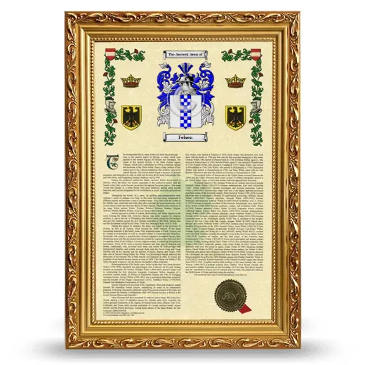 Felsen Armorial History Framed - Gold
