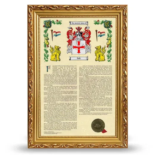 Felt Armorial History Framed - Gold