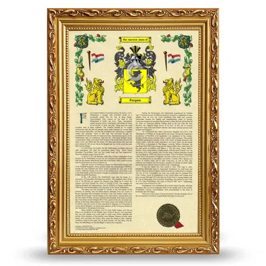 Fergen Armorial History Framed - Gold