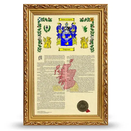 Ferguson Armorial History Framed - Gold