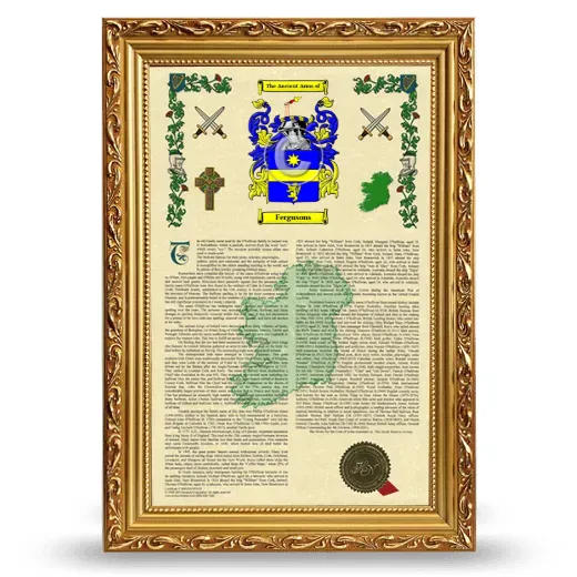 Fergusons Armorial History Framed - Gold