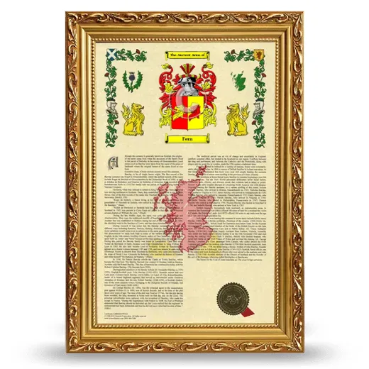 Fern Armorial History Framed - Gold