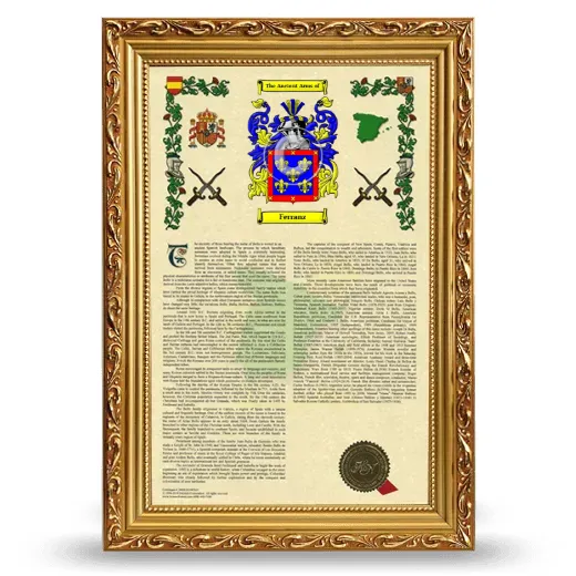Ferranz Armorial History Framed - Gold