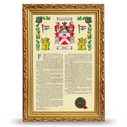 Fersen Armorial History Framed - Gold