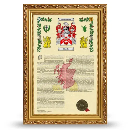 Finelly Armorial History Framed - Gold