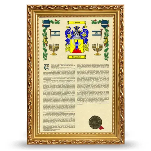 Fingerhut Armorial History Framed - Gold