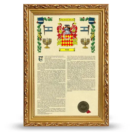 Fink Armorial History Framed - Gold