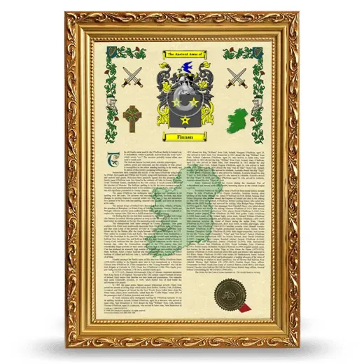 Finnan Armorial History Framed - Gold