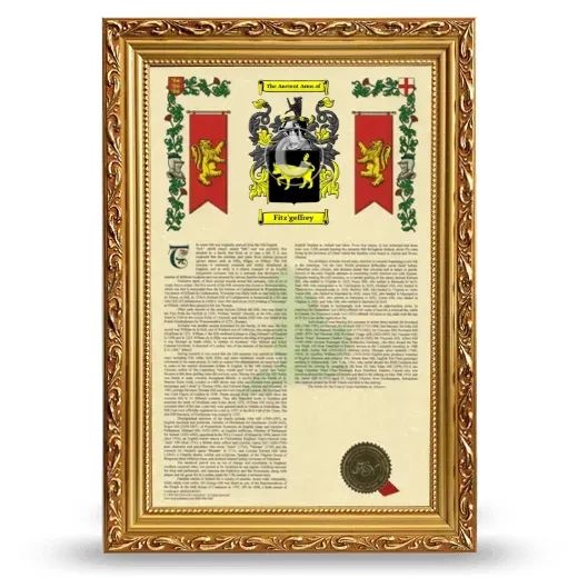 Fitz'geffrey Armorial History Framed - Gold