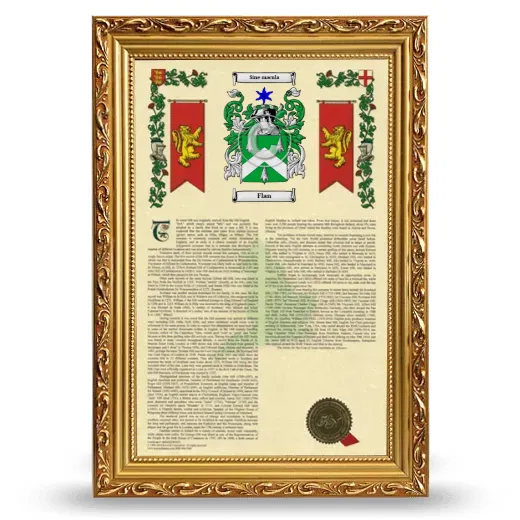 Flan Armorial History Framed - Gold