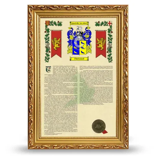 Fleetwood Armorial History Framed - Gold