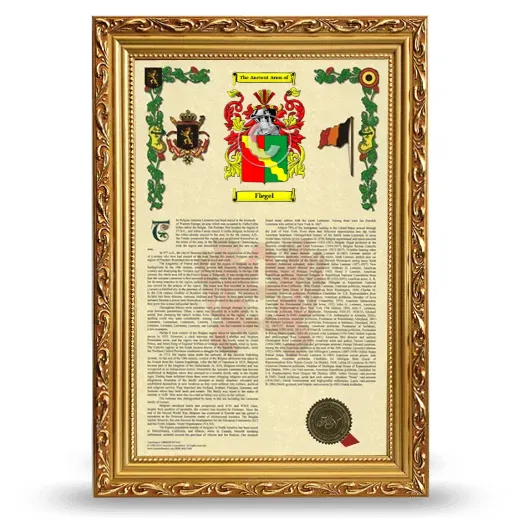 Flegel Armorial History Framed - Gold