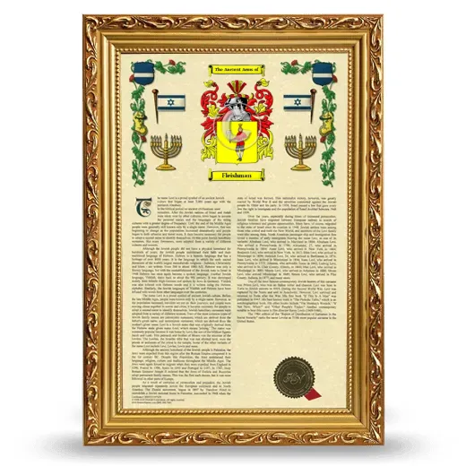Fleishman Armorial History Framed - Gold