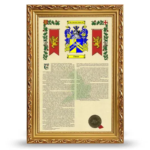 Flexer Armorial History Framed - Gold