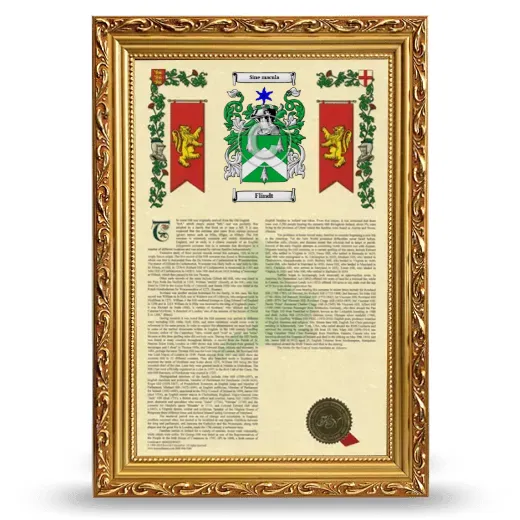Flindt Armorial History Framed - Gold
