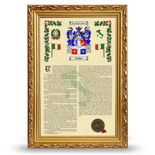 Florimo Armorial History Framed - Gold