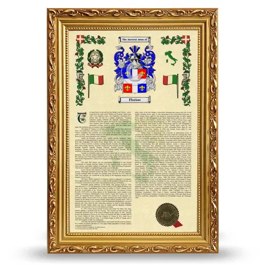 Florino Armorial History Framed - Gold