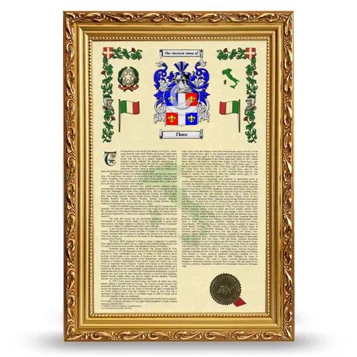Floro Armorial History Framed - Gold