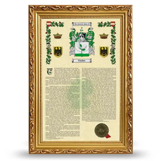 Flucker Armorial History Framed - Gold