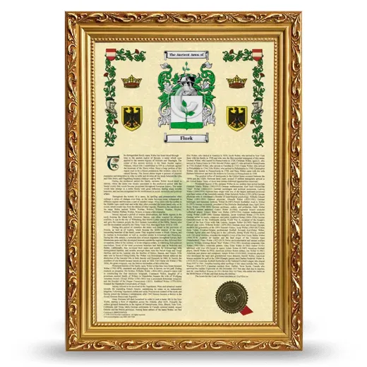 Fluek Armorial History Framed - Gold