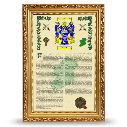 Foard Armorial History Framed - Gold