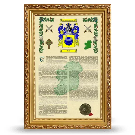 Foil Armorial History Framed - Gold