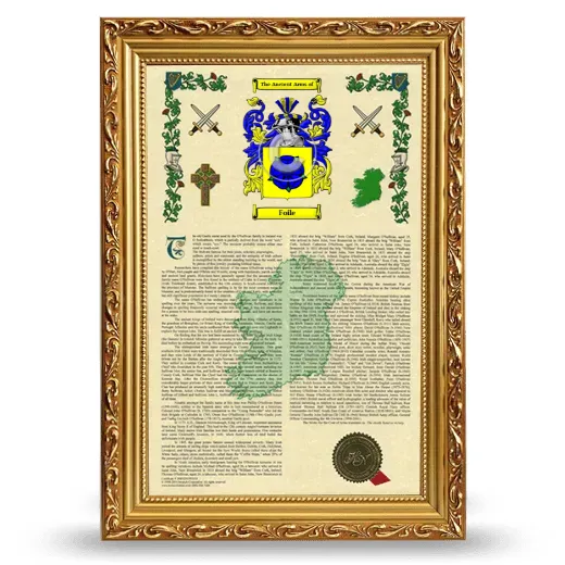 Foile Armorial History Framed - Gold