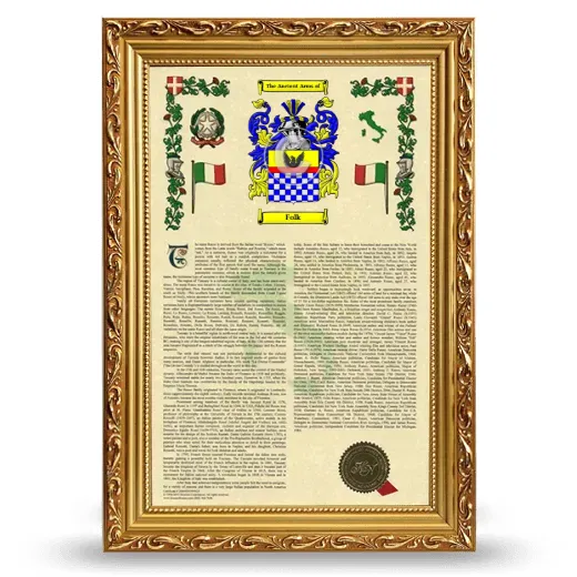 Folk Armorial History Framed - Gold