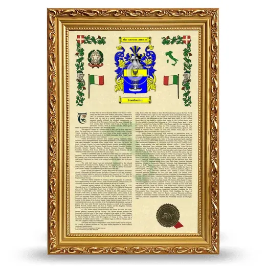 Fontanin Armorial History Framed - Gold