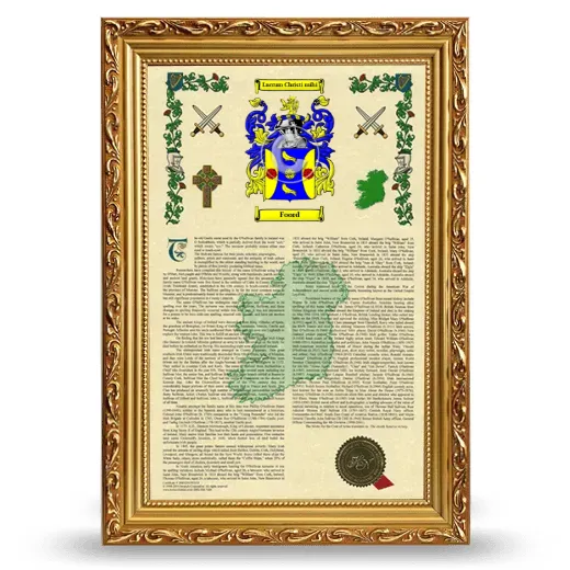 Foord Armorial History Framed - Gold