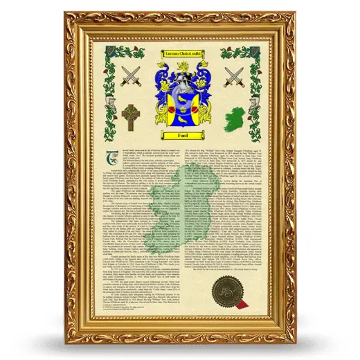 Ford Armorial History Framed - Gold