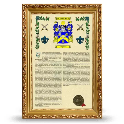Forgeron Armorial History Framed - Gold