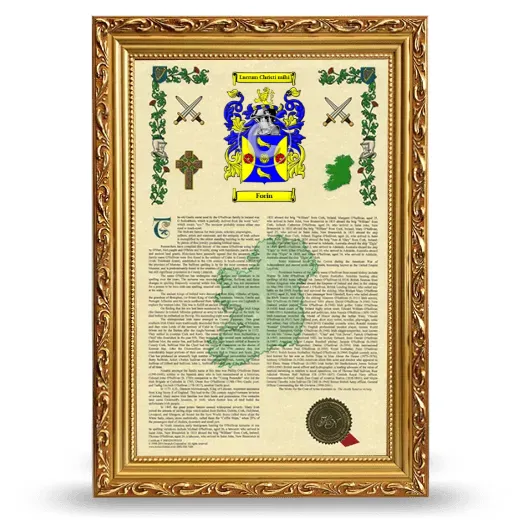 Forin Armorial History Framed - Gold