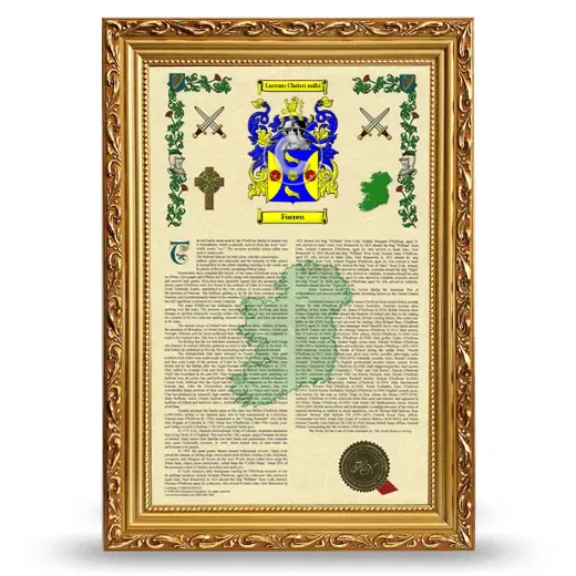 Forren Armorial History Framed - Gold