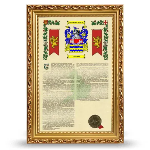 Fortone Armorial History Framed - Gold