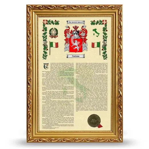 Fortuna Armorial History Framed - Gold
