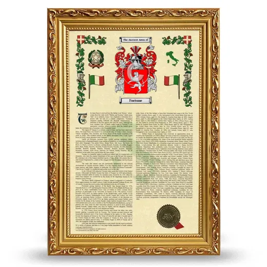 Fortune Armorial History Framed - Gold