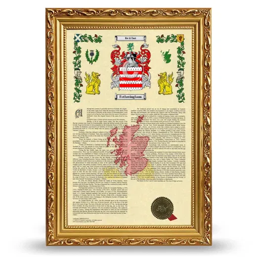 Fotheringham Armorial History Framed - Gold