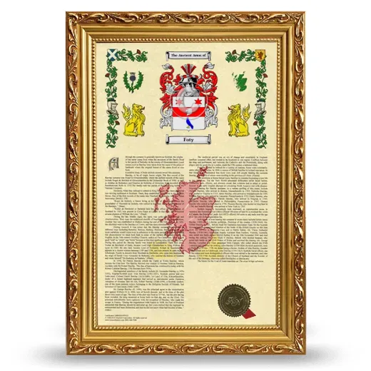 Foty Armorial History Framed - Gold